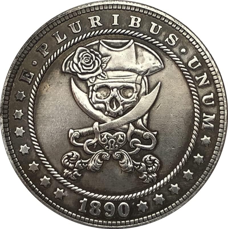 38мм Антички сребрен долар монета Американска монета Морган Трамп 1890цц занает 38