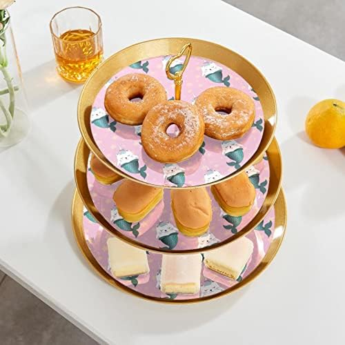 3 нивоа десерт штанд со кекс овошна плоча пластична служба на држач за приказ за свадба роденден за бебиња за туширање чај