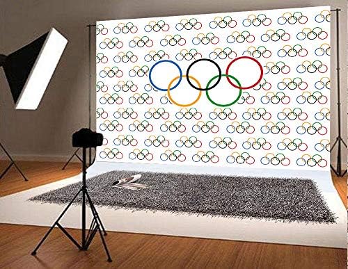 7x5ft Олимписки спортски позадина Олимписки прстени Меѓународни банер фотографија позадини земји за градинарска градина Гранд отворање