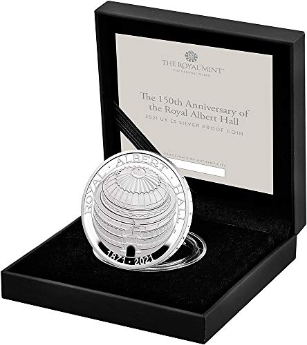 2021 Година Де Ројал Алберт Хол Пауеркоин 150 Годишнина Сребрена Монета 5 Фунти Обединетото Кралство 2021 Доказ