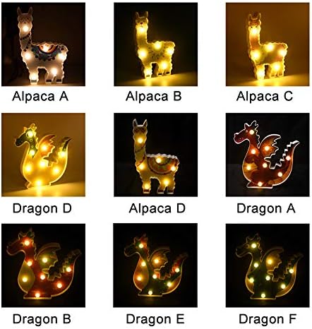 Ноќно Светло За Алпака Лама, Осветлете Го Декоративното Моделирање На Алпака/Змеј Ноќно Светло, Декорација На Кревети Покрај
