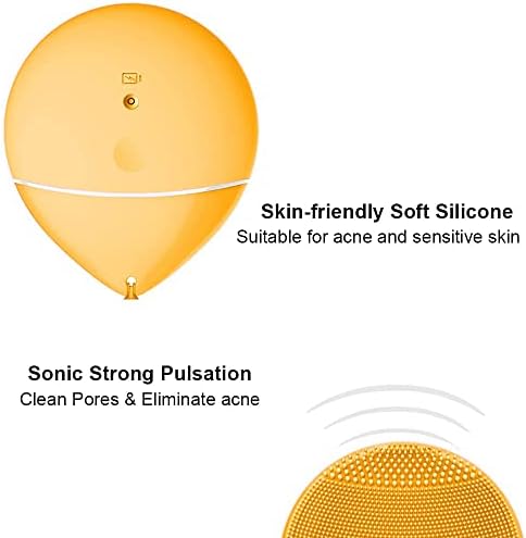 Силиконска четка за чистење на лицето, ултразвучно полнење на лицето за полнење со 5 режими на брзина, водоотпорен преносен чистач