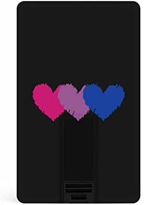Бисексуални Знаме Срца Љубов USB 2.0 Флеш-Дискови Меморија Стап Кредитна Картичка Форма