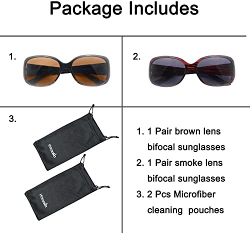 Хикаада Бифокални Очила За Сонце За Жени, 2 Пакет УВ Заштита ГРОЗДОБЕР Читатели Очила За Читање