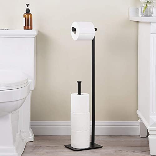 Kes Freestanding Holder на тоалетна хартија со резерва за бања со пондерирана база, модерен држач за држачи на ткиво 29 H, SUS304