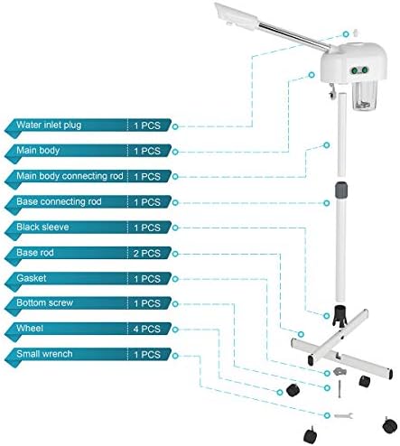 Hibeauty Pro Professional Please Steamer, Hot Miss, Huridifer Ozone, може да го користи дома и за убавина салон, да извлечете црни глави, подмладувајте и хидрирајте ја кожата на лицето за младешки