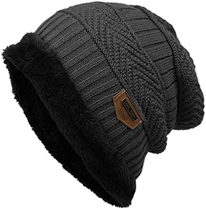 Плетена топла слабиот плетен манжетен капа на череп капа од гравчиња, обложени преголеми капаци за растителни капаци за жени руно бои зима