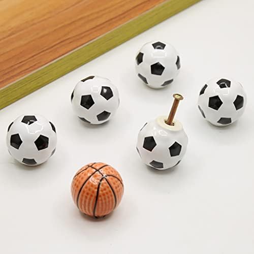 Esreake тешки керамички кошаркарски копчиња топки копчиња, 12 парчиња спортови за спортска забава Тема Деца и бебешки украси за фиоки за бебиња, влечење рачка за гардер