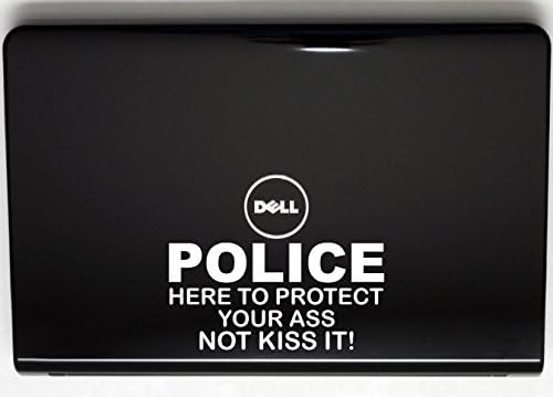 Полицијата овде за да го заштити вашиот задник, не го бакнуваш! - 7 x 3 1/2 Die Cut Vinyl Decal за прозорци, автомобили, камиони, кутии со алатки,