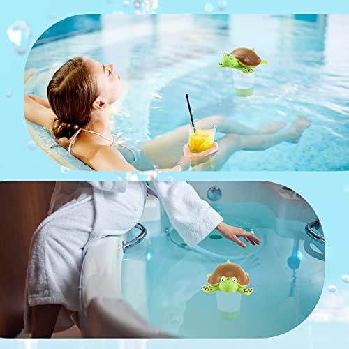 Turtle Floating Pool Chlore Dispenser 2 во 1 комплет, склопувачки хлор лебдат ， антикорозија се вклопуваат 3 таблети со хлор ， Ослободете се