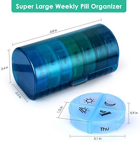 Супер Голем Неделен Организатор На Пилули 4 Пати На Ден, Кутија За Таблети Со Надворешна Кутија, Футрола За Пилули За Патување,Неделен