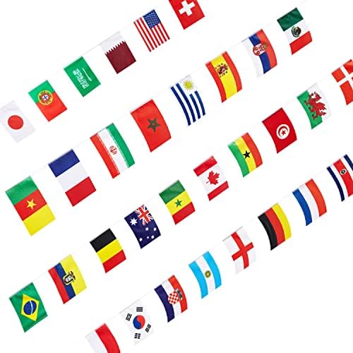 ZXVZYT 2022 Катар Фудбал Светски куп земји меѓународни знамиња на знамиња Стринг Мали мини светски национални висини за знамиња на знамиња, за