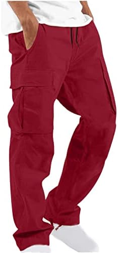 Карго панталони за мажи лето на отворено повеќе џебови тенки удобни панталони стилски цврста боја права фитнес панталони