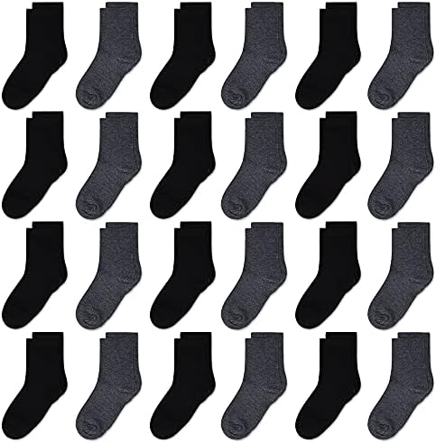 Gentaby детски чорапи, чорапи со екипаж новороденче/дете за деца момчиња девојчиња пријатни атлетски чорапи, 24па