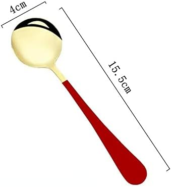 Лажица со тркалезна лажица јапонски и корејски златен не'рѓосувачки челик десерт лажица лажица за домаќинство супа （） 红金勺 红金勺
