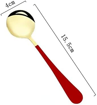 Лажица со тркалезна лажица јапонски и корејски златен не'рѓосувачки челик десерт лажица лажица за домаќинство супа （） 红金勺 红金勺 红金勺 红金勺 红金勺 红金勺 红金勺