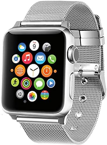 ЛИКСЛОВЕРИ Метална метална метална метална мрежа за часовници компатибилен со ленти со Apple Watch 38mm 40mm 41mm 45mm 44mm 42mm 49mm жени мажи компатибилни со iWatch Series 8 7 6 5 4 3 2 1 SE