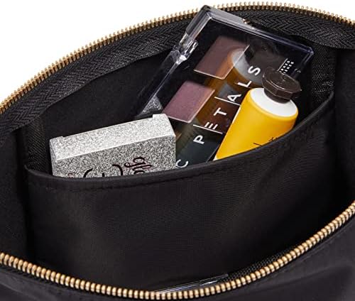 Гламли 3 Спакувајте Црна Торба За Шминка За Жени, Најлон Патент Торбичка Организатори За Козметика, Патувања, Тоалети
