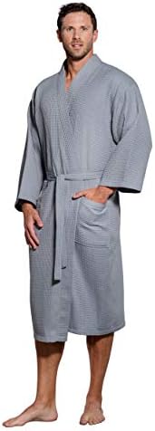 Тирказа постелнина долга вафла кимоно спа -облека за мажи