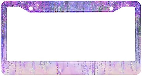 Апстрактни Виолетови Цвеќиња Рамки За Регистарски Таблички Виолетова Цветна Лоза Акварел Цветни Цветови Капак На Регистарска Табличка