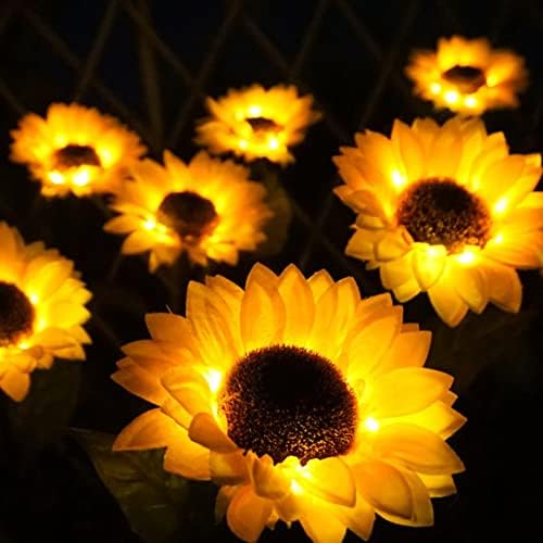 Epicgadget надворешна соларна градина Сончогледи Соларни светла - Отворено LED осветлување водоотпорни цвеќиња Градина Декоративно вложување светло