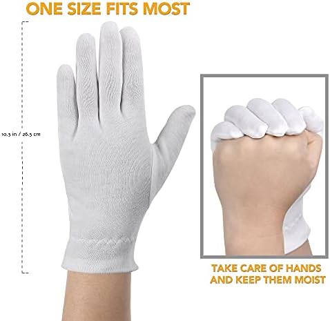XL Екстра Големи Памучни Ракавици За Суви Раце | Навлажнувачки Ракавици Преку Ноќ за Егзема &засилувач; Третман На Псоријаза | Спа Третман На Кожа за Жени &засилувач; ?