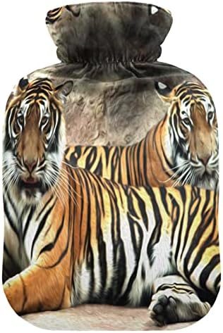 Оаренкол две животни од тигар кои сликаат топла вода торба со топла вода со покривка за топла и ладна компресија 1 литар