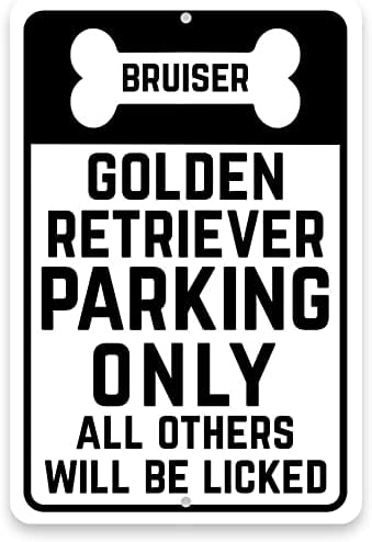 Персонализиран Персонализиран Паркинг Златен Ретривер Само Со Име Во Знак На Коскена Метална Соба