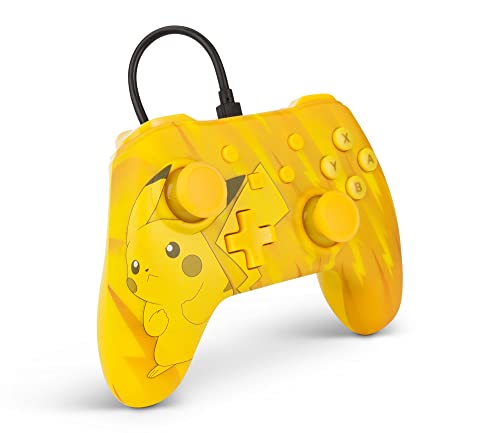 Powera Wired Controller за Nintendo Switch - Pokémon: Pikachu Static, GamePad, контролор на игри, Wired Controller, официјално лиценциран