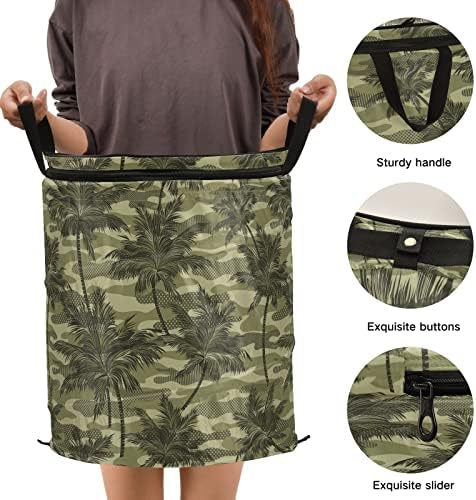 Јуама маскирна тропска палма 50L Голем скокачки алишта за алишта со засилување со засилен рачки за армирано рачки за преносен склоплив
