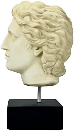Александар Големиот грчки македонски крал биста на скулптурата статуа со рачно обоена