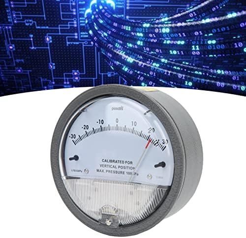 Диференцијален мерач на притисок HVAC, мерач на мерач на притисок на покажувачот отпорен на висока точност Искривување без агли на гледање 1/8 Femaleенска нишка за соба