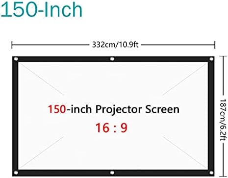 KXDFDC 150 инчен проектор на проектор Платно крпа преклопна анти-криза на проекцијата на филмскиот екран за домашно кино за домашно