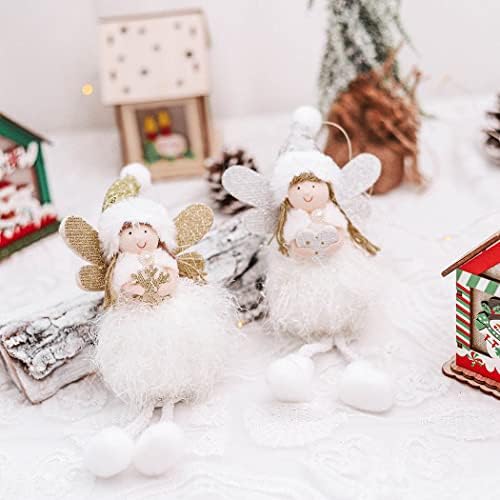 Декорации за новогодишна елка, ангелски украси, симпатични кукли, приврзок врата wallид што виси подарок забава градинарска декорација