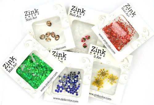Зинк боја нокти уметност Spangles Diamond 3D црвен 100 парчиња мобилни телефони