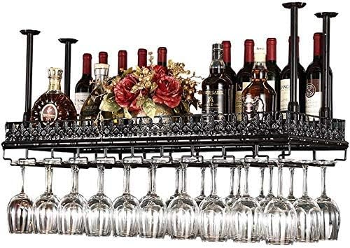 Wxxgy Континентални бар лавици што висат стаклена решетка за вино, креативно виси наопаку, држач за вина за складирање на вина за складирање на