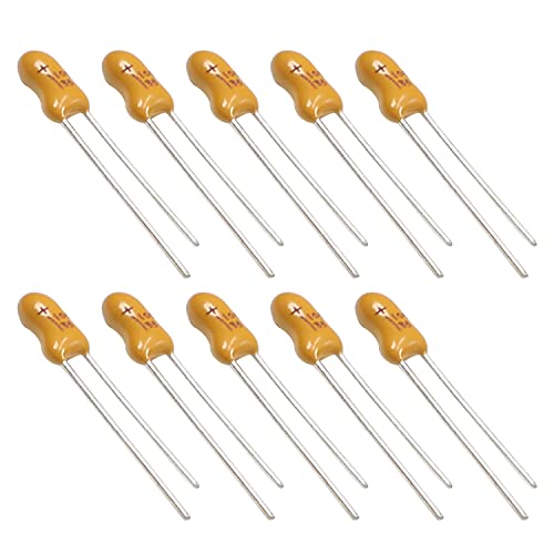 Fielect 1UF 35V Танталум Кондензатор жолт радијален електролитски кондензатор натопени кондензатори на мушка од танталум 10 парчиња