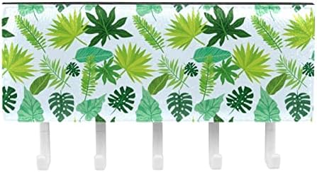 Егзотични зелени лисја Организатор на решетката со 5 куки wallидна кујна за кујни решетки за повеќекратна полица за складирање