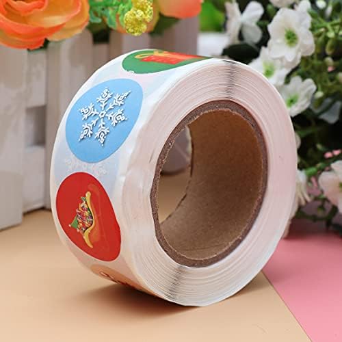 Aboofan 1 ролна Божиќна гребење налепница за налепници за налепници за подароци етикети занаетчиски етикети за храна самостојно