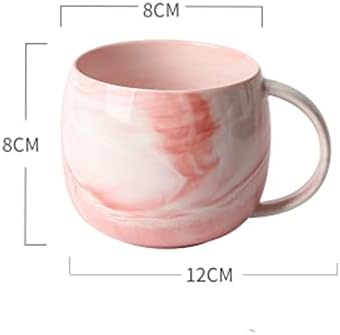 Gppzm природен мермер порцелан кафе, чај чаши од чајно млеко и розова појадок керамичка чаша свадба подарок