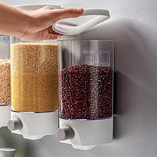 CLSAMNM Wallид автоматски диспензерот за ориз, пластично складирање на транспарентно жито