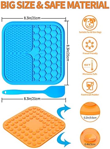 Куче Лижат Рампа-Големи Димензии Лижат Рампа Мат 2 Пакети Со Силна Вшмукување Чаши, Куче Бавно Фидер Анксиозност Олеснување Куче Мачка Лижат Обука, Лекување На Изда