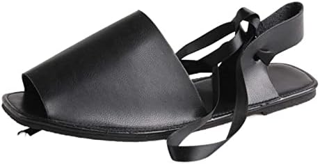 Ishишилиумски женски рамни сандали 2023 модни отворени пети за пети на глуждот, ленти од летни летни чевли на плажа