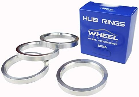 Објективни прстени за центар за поврзување на тркалата, 67,1 до 56,6 сет од 4, алуминиумски легури на легури 56,6 до 67.1, О.Д: 67,1мм I.d 56,6мм. А