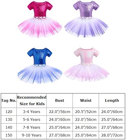 Афавом дете деца девојки Секвенцин балетски танц фустан сјај цвет туту здолниште со леотарна балерина танцувачка гимнастика костум