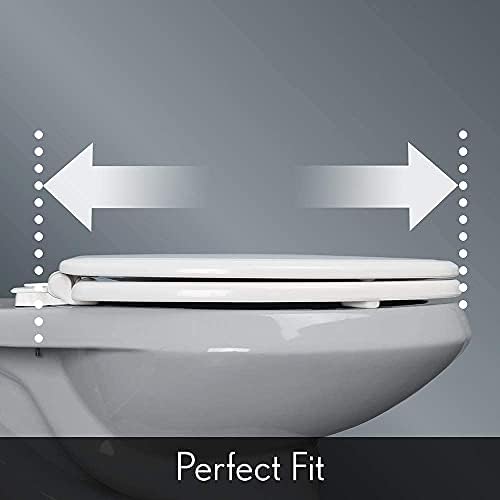 Mayfair 1470FZ 000 Труконост издолженото тоалетно седиште со инсерти обезбедува удобност и ги олеснува точките на притисок, бело
