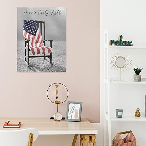 Стара стол на американско знаме wallидно уметност Патриот знаме Слики канцеларија wallидна уметност плаката постери wallидна