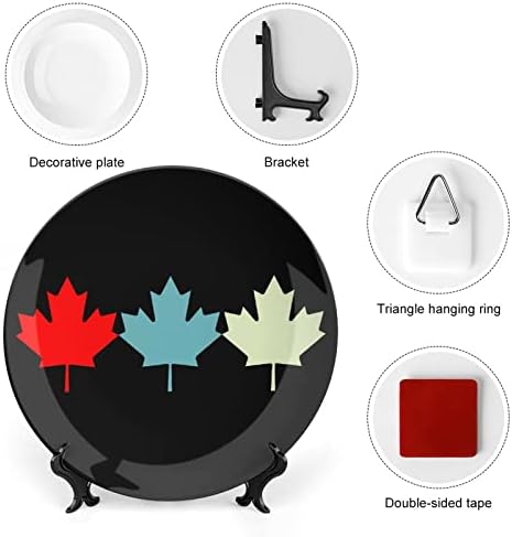 Канада јавор лист смешна коска Кина Декоративна чинија тркалезни керамички плочи занает со приказ за украси за домашна канцеларија
