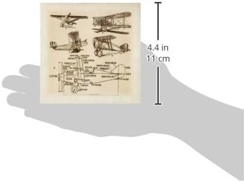 3dRose CST_62138_4 Почетокот На 1900-Тите Скица На Авиони - Керамички Плочки Подлоги, Во собата на 8