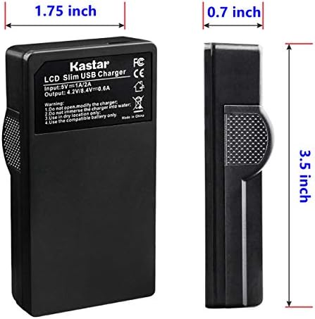 Батеријата на Kastar и тенок LCD полнач за Fujifilm NP-120 NP120 FNP120 D-LI7 DB-43 и FUJIFILM FINEPIX 603 M603 F10 F11 ZOOM OPTIO 450 555 750 750Z MX4 камера